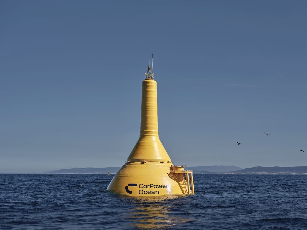 Dispositivo de energía undimotriz C4 de CorPower Ocean en alta mar, Portugal
