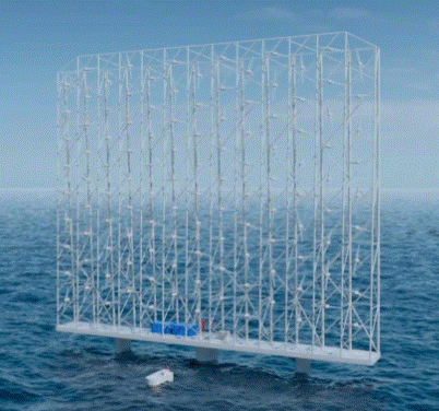multiturbina eólica marina flotante de Wind Catching Systems